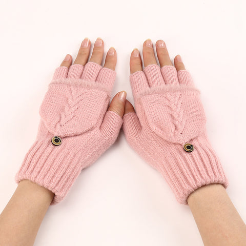 1 Pair Premium Soft Breathable Half-Fingered Knitted Gloves - Comfortable Warm Driving Cycling Gloves for Men and Women - Winter Accessories for Cold Weather