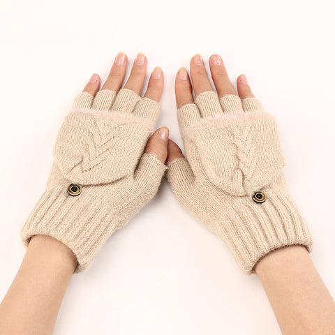 1 Pair Premium Soft Breathable Half-Fingered Knitted Gloves - Comfortable Warm Driving Cycling Gloves for Men and Women - Winter Accessories for Cold Weather