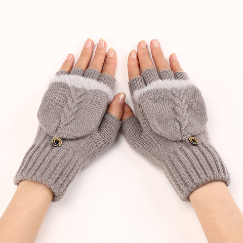 1 Pair Premium Soft Breathable Half-Fingered Knitted Gloves - Comfortable Warm Driving Cycling Gloves for Men and Women - Winter Accessories for Cold Weather