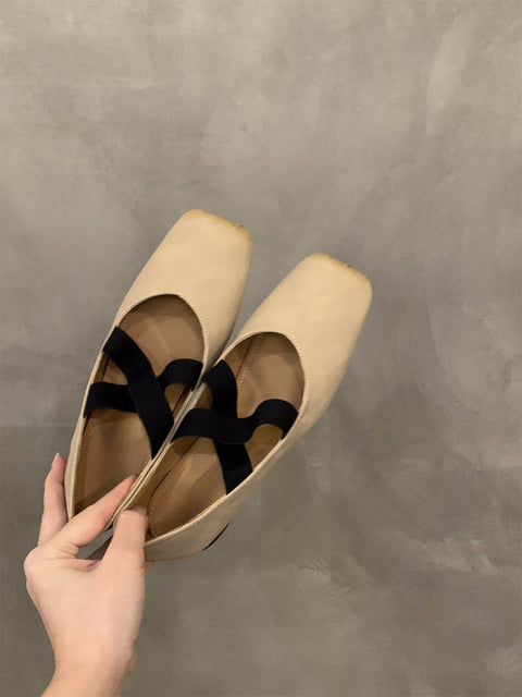 2025  flat-bottomed ballet square head single shoes fairy shoes popular new spring and autumn Mary Jane evening gentle shoes