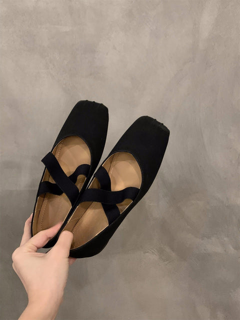 2025  flat-bottomed ballet square head single shoes fairy shoes popular new spring and autumn Mary Jane evening gentle shoes