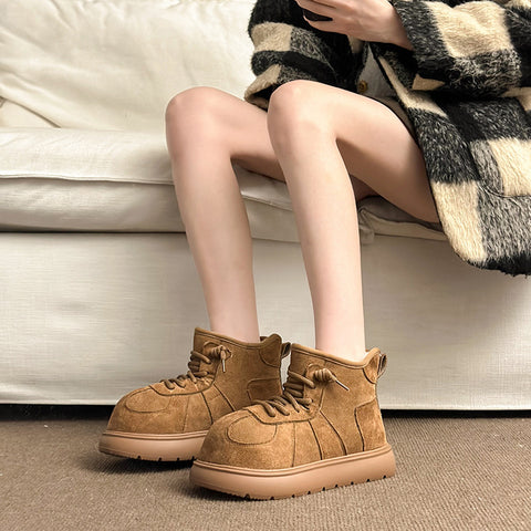 2025  Fashion big-headed snow boots women's popular autumn and winter new thick-soled velvet warm Northeast warm short boots