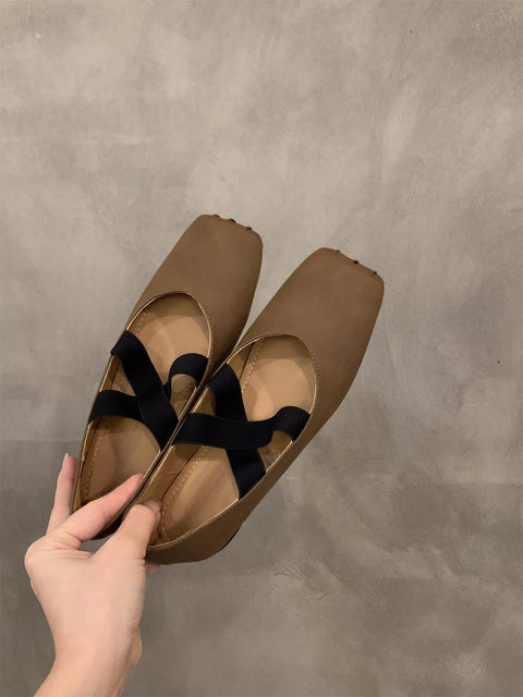 2025  flat-bottomed ballet square head single shoes fairy shoes popular new spring and autumn Mary Jane evening gentle shoes